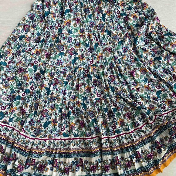 NWT Soft Surroundings Kara Floral Maxi Dress Size L Beach Resort Tiered Flared - Picture 6 of 8